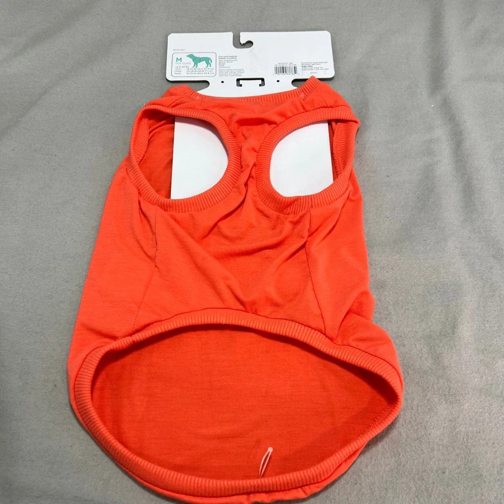 Boots & Barkley Pet Tank Top Bright Orange Snack Bandit Graphic Dog Shirt Medium